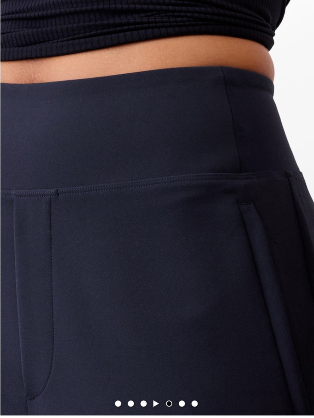 Women's Navy Stretch Ankle Pants - Classic Tailored Fit - Picture 8 of 9